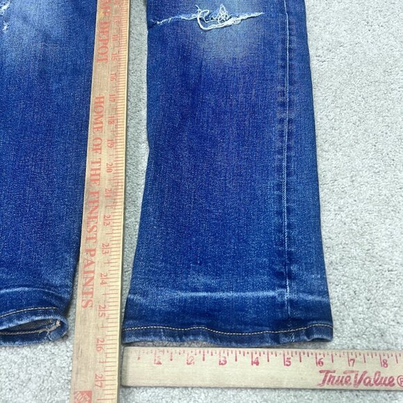 Gap Jans Cigarette Straight 5 Button Fly Blue Distressed Pockets Size 8 - Picture 4 of 15